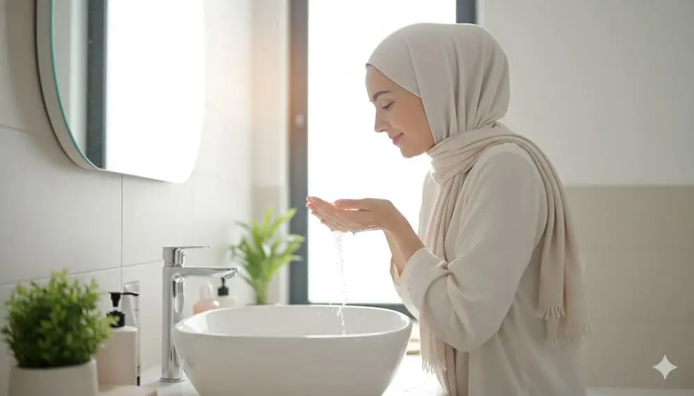 membersihkan wajah secara rutin