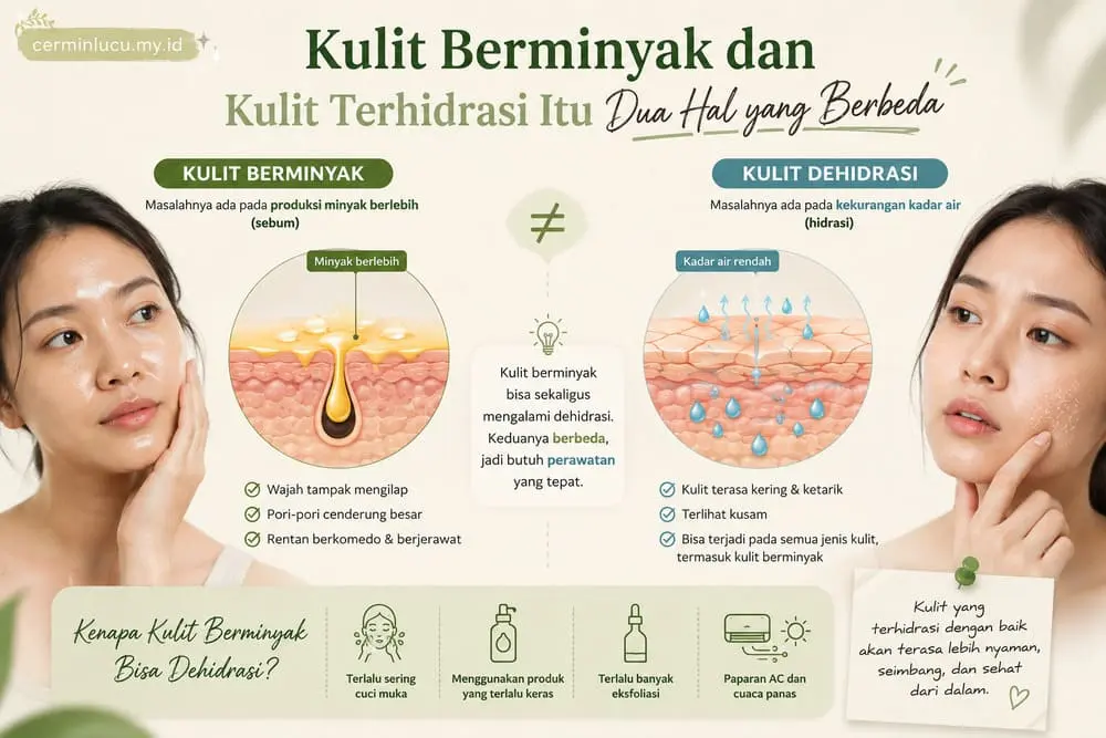 kulit berminyak dan terhidrasi itu beda