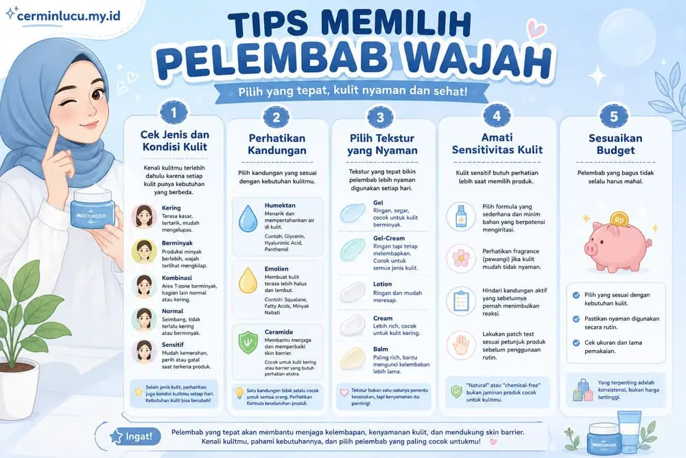 tips memilih pelembab wajah yang cocok